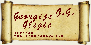 Georgije Gligić vizit kartica